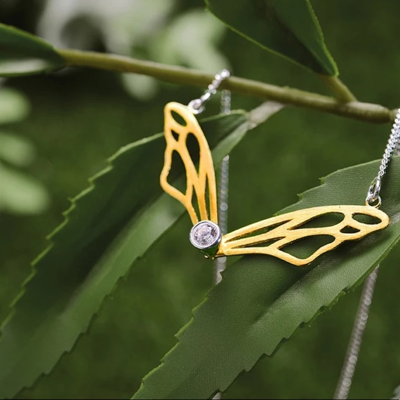 Artisan Handmade 925 Silver The Zepra Butterfly Wing Necklace - Picture 6 of 8